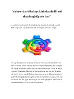 Vai trò của chiến lược kinh doanh đối với doanh nghiệp của bạn? docx