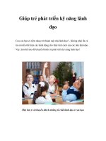 Giúp trẻ phát triển kỹ năng lãnh đạo pdf