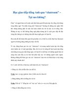 Học giao tiếp tiếng Anh qua “chatroom” – Tại sao không? doc