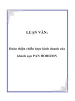 LUẬN VĂN: Hoàn thiện chiến lược kinh doanh của khách sạn PAN HORIZON docx