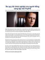 Ba quy tắc khởi nghiệp của người đồng sáng lập nên PayPal docx