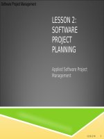 Applied Software Project Management - LESSON 2: SOFTWARE PROJECT PLANNING doc
