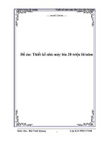 đồ án  ''''thiết kế nhà máy bia 20 triệu lít năm''''