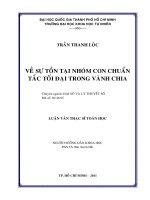 Đề Tài : Về sự tồn tại nhóm con chuẩn tắc tối đại trong vành chia doc