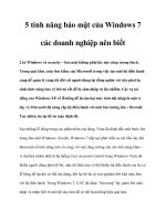 5 tính năng bảo mật của Windows 7 các doanh nghiệp nên biết pptx