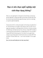 Bạn có nên chọn nghề nghiệp một cách thực dụng không?Nhìn vào cơ cấu ngành ppt