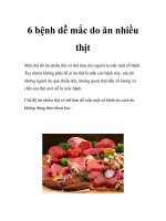 6 bệnh dễ mắc do ăn nhiều thịt ppt