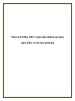 Microsoft Office 2007: Ngăn chặn những nội dung nguy hiểm và âm mưu phishing pdf