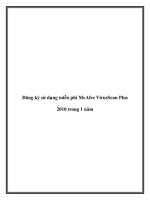 Đăng ký sử dụng miễn phí McAfee VirusScan Plus 2010 trong 1 năm docx
