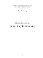 QUẢN LÝ DỰ ÁN PHẦN MỀM - Thạc Bình Cường ppt