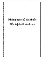 Những hạn chế của thuốc điều trị thoái hóa khớp ppt