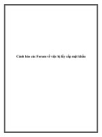 Cảnh báo các Forum về việc bị lấy cắp mật khẩu doc