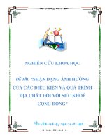 NGHIÊN CỨU KHOA HỌC ĐỀ TÀI: “NHẬN DẠNG ẢNH HƯỞNG CỦA CÁC ĐIỀU KIỆN VÀ QUÁ TRÌNH ĐỊA CHẤT ĐỐI VỚI SỨC KHOẺ CỘNG ĐỒNG” ppt