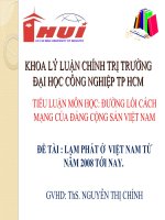 ĐỀ TÀI : LẠM PHÁT Ở VIỆT NAM TỪ NĂM 2008 TỚI NAY pdf