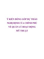 Ý KIẾN ĐÓNG GÓP DỰ THẢO NGHỊ ĐỊNH CỦA CHÍNH PHỦ VỀ QUẢN LÝ HOẠT ĐỘNG MỸ THUẬT ppt
