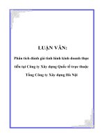 LUẬN VĂN: Phân tích đánh giá tình hình kinh doanh thực tiễn tại Công ty Xây dựng Quốc tế trực thuộc Tổng Công ty Xây dựng Hà Nội pptx