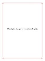 10 cách giảm nhẹ nguy cơ bảo mật doanh nghiệp ppt