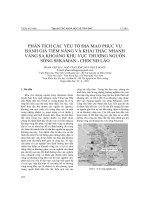 PHÂN TÍCH CÁC YẾU TỐ ĐỊA MẠO PHỤC VỤ ĐÁNH GIÁ TIỀM NĂNG VÀ KHAI THÁC NHANH VÀNG SA KHOÁNG KHU VỰC THƯỢNG NGUỒN SÔNG SEKAMAN - CHDCND LÀO ppt