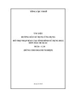 TỔNG CỤC THUẾ TÀI LIỆU HƯỚNG DẪN SỬ DỤNG ỨNG DỤNG HỖ TRỢ NHẬP BÁO CÁO doc