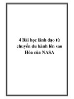4 Bài học lãnh đạo từ chuyến du hành lên sao Hỏa của NASA ppt