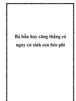 Bà bầu hay căng thẳng có nguy cơ sinh con béo phì potx