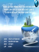 Đánh giá hiện trạng phát thải khí nhà kính trong lĩnh vực sử dụng môi chất lạnh ở TP.HCM và đề xuất giải phát giảm thiểu pot