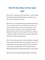 Bạn đã chọn đúng cách học ngoại ngữ? doc