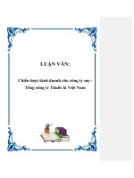 LUẬN VĂN: Chiến lược kinh doanh cho công ty mẹ Tổng công ty Thuốc lá Việt Nam potx