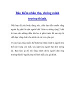 Bảo hiểm nhân thọ, chứng minh trưởng thành. doc