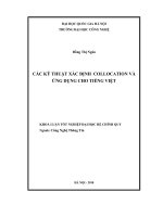 LUẬN VĂN: CÁC KỸ THUẬT XÁC ĐỊNH COLLOCATION VÀ ỨNG DỤNG CHO TIẾNG VIỆT ppt