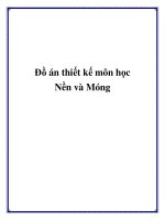 đồ án thiết kế môn học nền và móng
