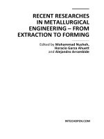 RECENT RESEARCHES IN METALLURGICAL ENGINEERING – FROM EXTRACTION TO FORMING pot