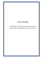 Báo cáo tốt nghiệp: “ Giải pháp nâng cao chất lượng tín dụng trung và dài hạn tại Chi nhánh Đông Đô – Ngân hàng Đầu tư và Phát triển Việt Nam “ pdf