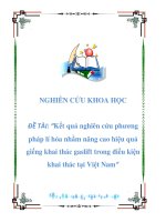 NGHIÊN CỨU KHOA HỌC ĐỀ TÀI: “Kết quả nghiên cứu phương pháp lí hóa nhằm nâng cao hiệu quả giếng khai thác gaslift trong điều kiện khai thác tại Việt Nam” pptx