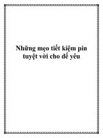 Những mẹo tiết kiệm pin tuyệt vời cho dế yêu. docx