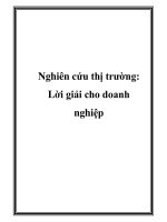 Nghiên cứu thị trường: Lời giải cho doanh nghiệp docx