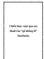 Chiến lược vượt qua suy thoái của “gã khổng lồ” Starbucks pdf