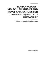 BIOTECHNOLOGY MOLECULAR STUDIES AND NOVEL APPLICATIONS FOR IMPROVED QUALITY OF HUMAN LIFE potx