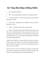 Kỹ Năng Bán Hàng (Selling Skills) pptx