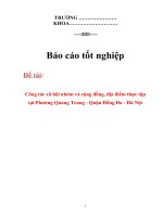 báo cáo tốt nghiệp  công tác xã hội nhóm và cộng đồng, địa điểm thực tập tại phường quang trung - quận đống đa - hà nội