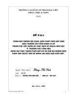 Đề tài: Nội dung và biện pháp phối hợp giữa công đoàn và nhà trường - thực hiện nhiệm vụ năm học