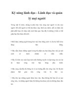 Kỹ năng lãnh đạo - Lãnh đạo và quản lý mọi người docx