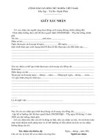 Giấy xác nhận dùng người cùng tham  gia kháng chiến