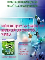 Chiến lược định vị sản phẩm sữa tươi nguyên chất của công ty sữa Vinamilk pot