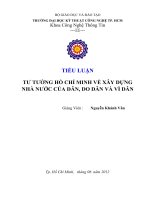 tư tưởng hồ chí minh về xây dựng nhà nước của dân, do dân và vì dân