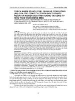 trách nhiệm xã hội (csr), quan hệ cộng đồng (pr) của các công ty có vốn đầu tư nước ngoài
