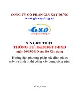THÔNG TƯ: 06/2010/TT-BXD Hướng dẫn phương pháp xác định giá ca máy và thiết bị thi công xây dựng công trình pot