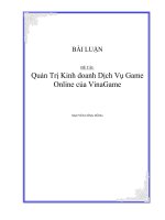 BÀI LUẬN ĐỀ TÀI:Quản Trị Kinh doanh Dịch Vụ Game Online của VinaGame docx