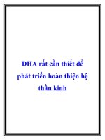 DHA rất cần thiết để phát triển hoàn thiện hệ thần kinh pdf