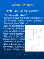 ĐỒ HỌA MÁY TÍNH ỨNG DỤNG CHƯƠNG 9: GHI VÀ HIỆU CHỈNH KÍCH THƯỚC docx